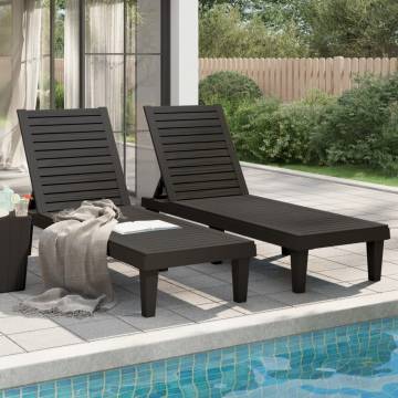 Sun Loungers 2 pcs Black - Adjustable Comfort & Style