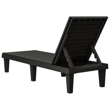 Sun Loungers 2 pcs Black - Adjustable Comfort & Style