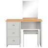 Stylish Grey Dressing Table with Mirror & Stool - 104x45x131 cm