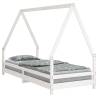 Kids Bed Frame White 80x200 cm - Solid Pine Wood