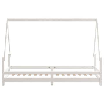 Kids Bed Frame White 80x200 cm - Solid Pine Wood