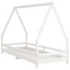 Kids Bed Frame White 80x200 cm - Solid Pine Wood