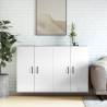 Wall Mounted Cabinets 2 pcs High Gloss White Engineered Wood Colour high gloss white Quantity in Package 2 Model metal black 