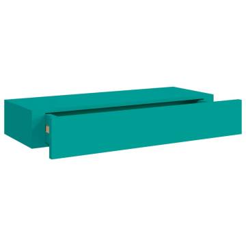 Elegant Blue Wall-Mounted Drawer Shelves - Set of 2