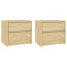 Elegant Solid Pine Wood Bedside Cabinets - 2 pcs | HipoMarket