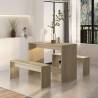 3 Piece Dining Set in Sonoma Oak - Modern Engineered Wood