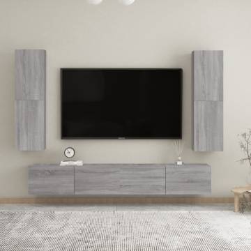 Wall-mounted TV Cabinets 2 pcs Grey Sonoma | Hipomarket