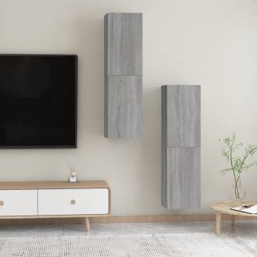 Wall-mounted TV Cabinets 2 pcs Grey Sonoma | Hipomarket