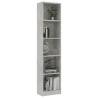 5-Tier Book Cabinet - Concrete Grey | Stylish & Practical