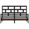 Black Solid Wood Pine Bed Frame 200x200 cm | HipoMarket