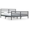 Grey Solid Wood Pine Bed Frame 200x200 cm - Stylish & Sturdy