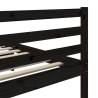 Black Solid Wood Pine Bed Frame 200x200 cm | HipoMarket