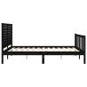 Black King Size Bed Frame with Headboard - Solid Pine Wood