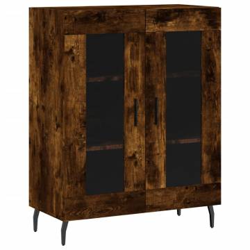 Stylish Highboard in Smoked Oak | 69.5x34x180 cm