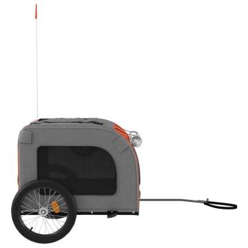 Pet Bike Trailer - Orange & Grey Oxford Fabric & Iron