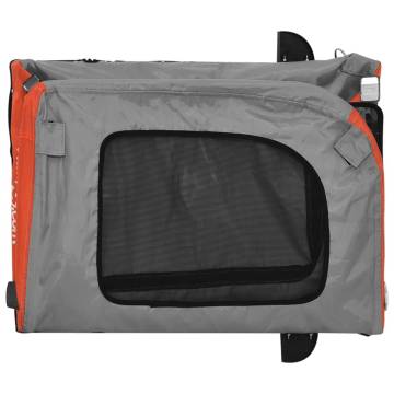 Pet Bike Trailer - Orange & Grey Oxford Fabric & Iron