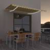 Manual Retractable Awning with LED - 400x300 cm Yellow & White