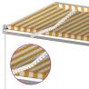 Manual Retractable Awning with LED - 400x300 cm Yellow & White