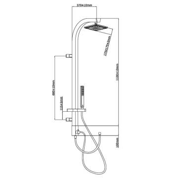 SCHÜTTE MADAGASKAR Overhead Shower Set in Black-Chrome