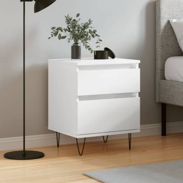 High Gloss White Bedside Cabinet - Stylish & Durable Storage