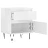 High Gloss White Bedside Cabinet - Stylish & Durable Storage