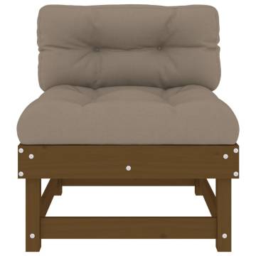 Middle Sofas with Cushions - Honey Brown Solid Wood Pine