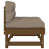 Middle Sofas with Cushions - Honey Brown Solid Wood Pine