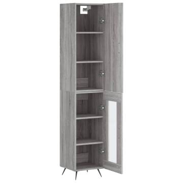 Stylish Highboard Grey Sonoma 34.5x34x180 cm - Hipomarket