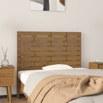 Elegant Honey Brown Wall Headboard - Solid Pine Wood 96x3x63 cm