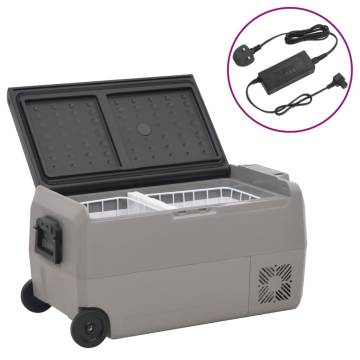 Cool Box with Wheel & Adapter - 50L Portable Cooler