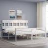 Bed Frame with Headboard White 200x200 cm Solid Wood Colour white Size 200 x 200 cm Model high 