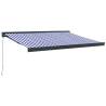 Retractable Awning Blue & White 3.5x2.5m | Durable & Stylish