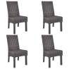 Dining Chairs 4 pcs Brown Kubu Rattan and Mango Wood Colour brown Quantity in Package 4 