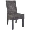 Dining Chairs Set of 4 Brown Kubu Rattan & Mango Wood