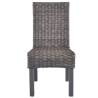 Dining Chairs Set of 4 Brown Kubu Rattan & Mango Wood