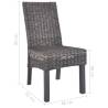 Dining Chairs Set of 4 Brown Kubu Rattan & Mango Wood