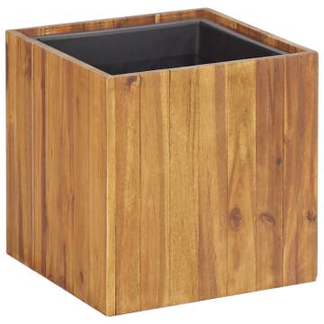 Garden Raised Bed Pot - 33.5cm Solid Acacia Wood | Hipomarket