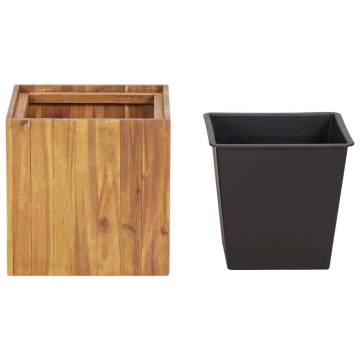 Garden Raised Bed Pot - 33.5cm Solid Acacia Wood | Hipomarket