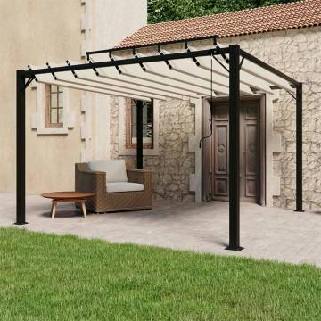 Elegant Gazebo with Louvered Roof - 3x3m Cream Fabric