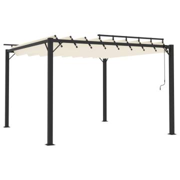 Elegant Gazebo with Louvered Roof - 3x3m Cream Fabric