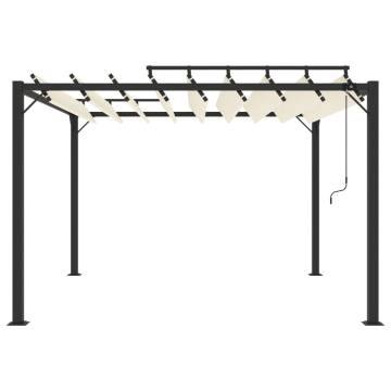 Elegant Gazebo with Louvered Roof - 3x3m Cream Fabric