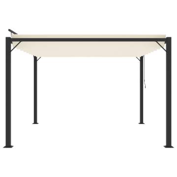 Elegant Gazebo with Louvered Roof - 3x3m Cream Fabric