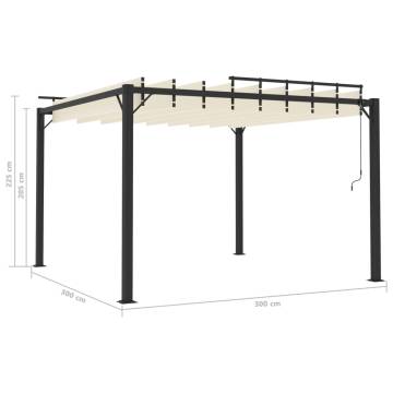 Elegant Gazebo with Louvered Roof - 3x3m Cream Fabric