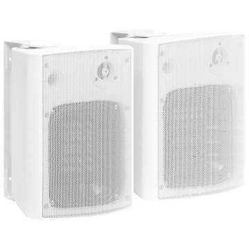 Wall-Mounted Stereo Speakers - 120W Indoor/Outdoor - White