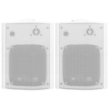 Wall-Mounted Stereo Speakers - 120W Indoor/Outdoor - White