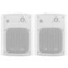 Wall-Mounted Stereo Speakers - 120W Indoor/Outdoor - White