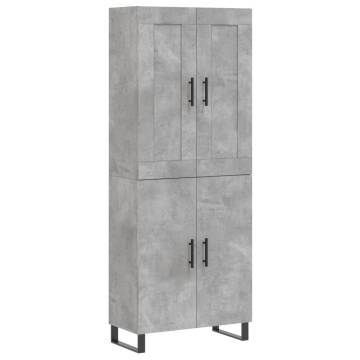 Stylish Highboard Concrete Grey - 69.5x34x180 cm | HipoMarket