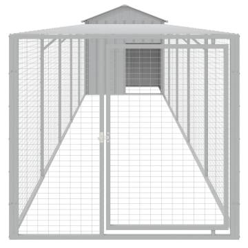 Durable Light Grey Chicken Cage with Run | HipoMarket UK