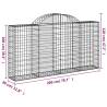 Arched Gabion Basket 200x30x100/120 cm - Durable Garden Barrier