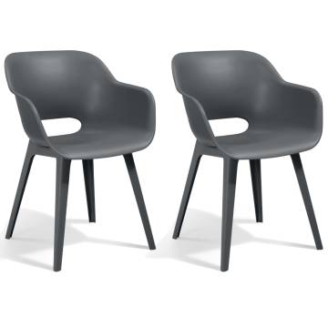 Keter Akola Outdoor Chairs (2 pcs) - Stylish Grey Design